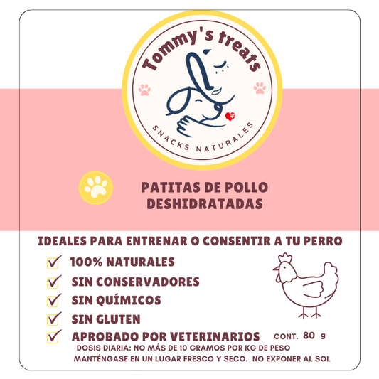 Patitas de pollo deshidratadas