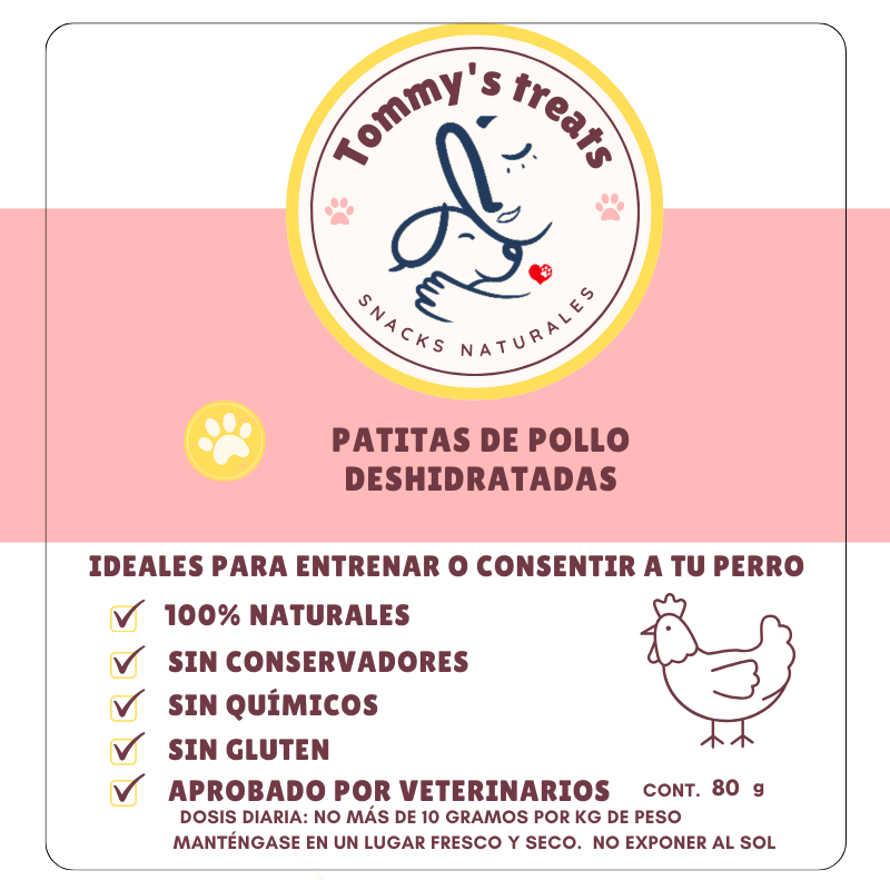 Patitas de pollo deshidratadas